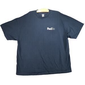 FedEx Federal Express T Shirt Mens Size 3XL Blue Graphic Logo Uniform